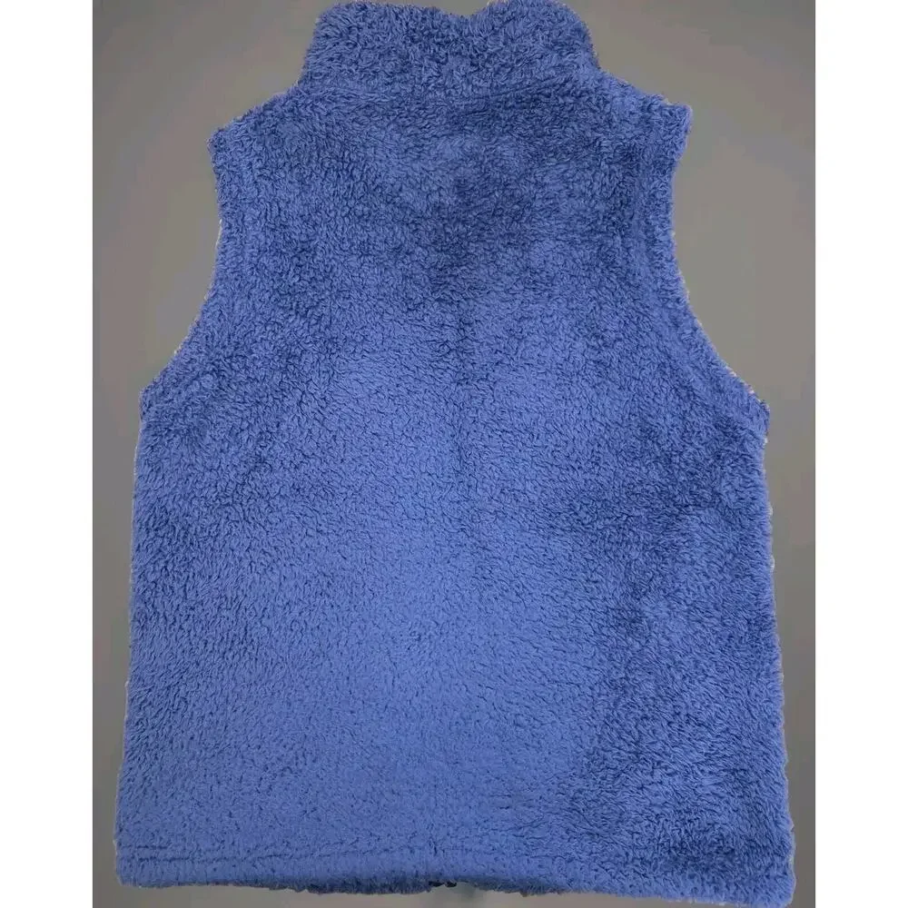 Patagonia Girls size XL (14) full zip sherpa‎ fleece vest polyester blue